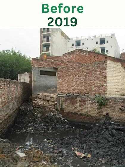 Unchecked sewage and waste from the surrounding village flowed directly into the Sikanderpur watershed, creating a toxic environment and a severe public health hazard.
