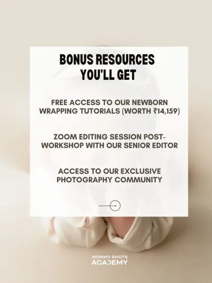 A list of bonus resources included with the bootcamp, such as free wrapping tutorials and an editing session.