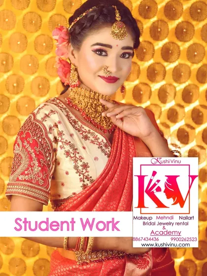 I am so proud of my students' work. This is a complete bridal look created by a student from a recent batch for her portfolio. We focus on building your professional makeup portfolio right from the start.