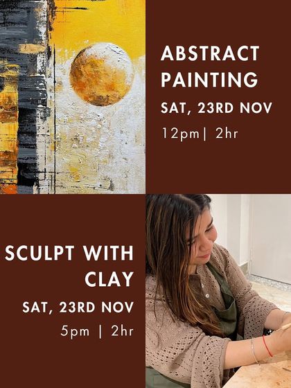 Also in November: an abstract painting workshop and a "Sculpt with Clay" session for beginners.