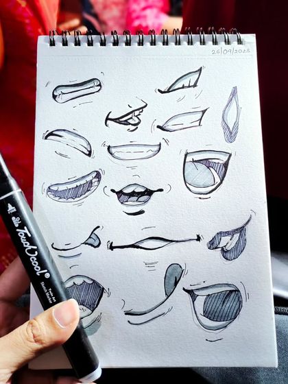Another view of my mouth and lip doodles.