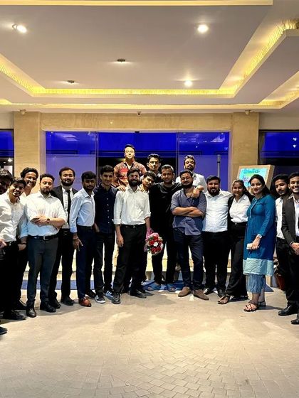 Celebrating a team victory. These moments make all the hard work and long hours worthwhile.