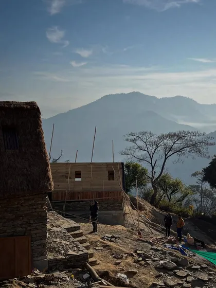 The guest houses stand in the shadow of the majestic Panchachuli peaks. Our design process is always guided by the landscape, ensuring that each building offers a unique and powerful connection to its specific place in the world.