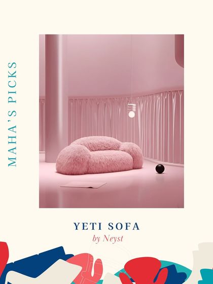 The Yeti Sofa by Neyst, with its fluffy texture and soft form, is a playful and inviting piece that we love.