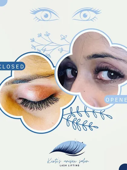 See the lashes in action. This comparison shows how my extensions look with eyes closed and open, highlighting the beautiful curl and added length from every angle.