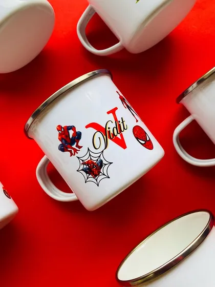 Does your little one love superheroes? We can create a personalised Spider-Man themed mug just for them, complete with their name and initial.