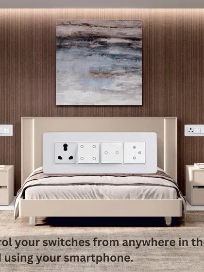 Gain complete control of your bedroom environment. This smart switch panel, installed conveniently by the bedside, allows you to manage your switches from anywhere in the world using just your smartphone.