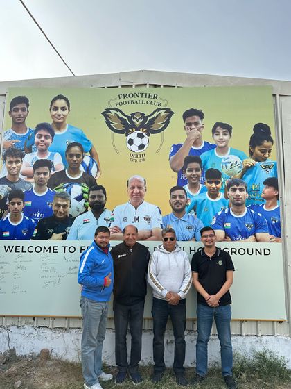 Our management with the scouting and organizing team from India Khelo Football and FC Madras. We are a key location for talent identification.