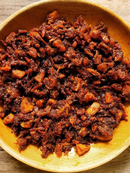 This is my chicken masala pickle, made with tender chicken pieces and a rich, aromatic spice mix. It's a great option if you love chicken and want a flavourful, homemade pickle.