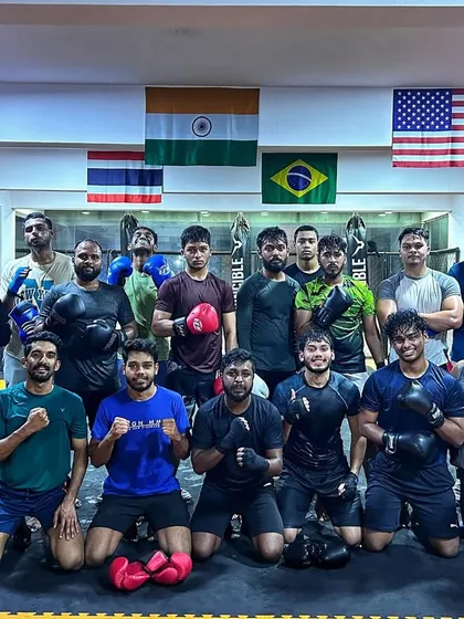 The team after a Friday kickboxing class. A great way to end the week, with everyone putting in the work and getting better together.
