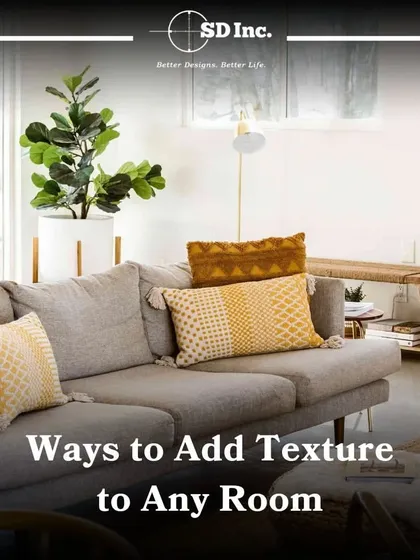 An introduction to adding texture to a room. This image shows how layering different textiles, like pillows and throws on a sofa, can transform a space from flat to fabulous.