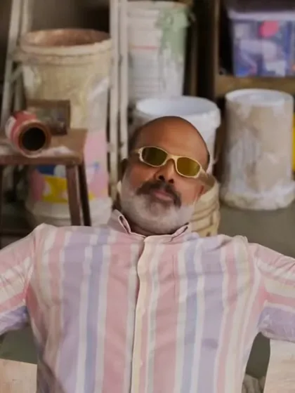Another relaxed and funny moment with Suraj Venjaramoodu on the set of the Asian Paints ad.