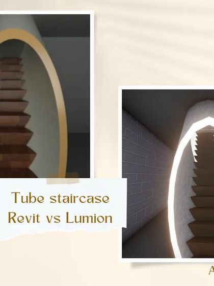 Another Revit vs. Lumion comparison, this time for a creative 'Tube Staircase' concept. This shows how you can take a complex model from a BIM program and enhance it with advanced lighting and effects.