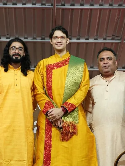 A group photo with the entire ensemble after the Vasant Utsav concert. It was a pleasure to play a wide variety of songs with these dear friends.