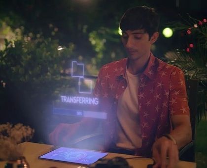In this scene for SanDisk, the character is in a more relaxed, evening setting. The bright, patterned shirt adds a pop of color and personality.