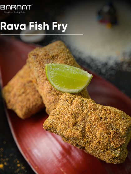 Our Rava Fish Fry, with its crispy semolina coating and a squeeze of fresh lime, is a perfect comfort food for a rainy day.