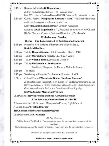 Ramana Maharshi Centre for Learning - Youth Programs & Summer Camps Our Calendar of Events photo 10