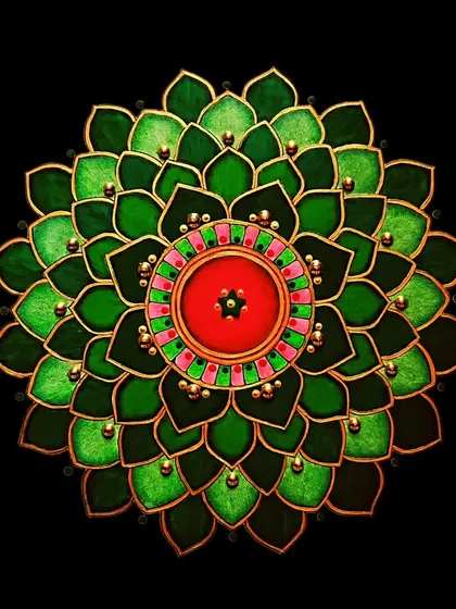 This is the green mandala that I use for the "I Am Strong" affirmation print. The shades of green symbolize growth, new beginnings, and progress, bringing an energy of renewal and good luck.