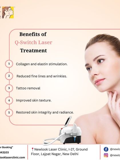 The Q-Switch laser is a versatile tool we use for more than just acne marks. It is highly effective for improving overall skin texture, reducing fine lines, and even removing unwanted tattoos by breaking down pigment particles without harming the surrounding skin.