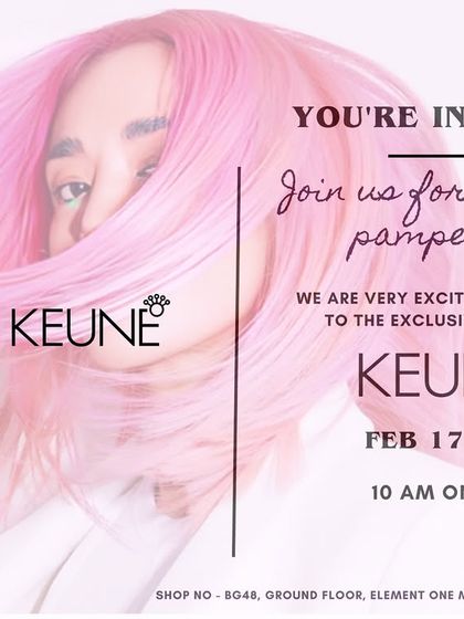You're invited. This was our invitation for the exclusive launch of Keune at Triss Salon, a day of pampering and celebration.