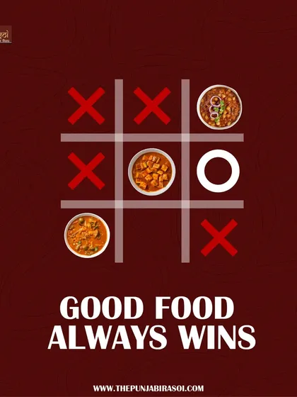 In the game of Tic Tac Toe, good food always wins. You can't lose when you choose our delicious dishes.