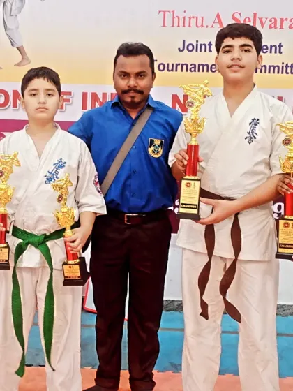 There is no greater pride for me than seeing my students succeed. Here I am with my team after they won multiple trophies at the All India Full Contact Karate Tournament. Their hard work and mehnat paid off.