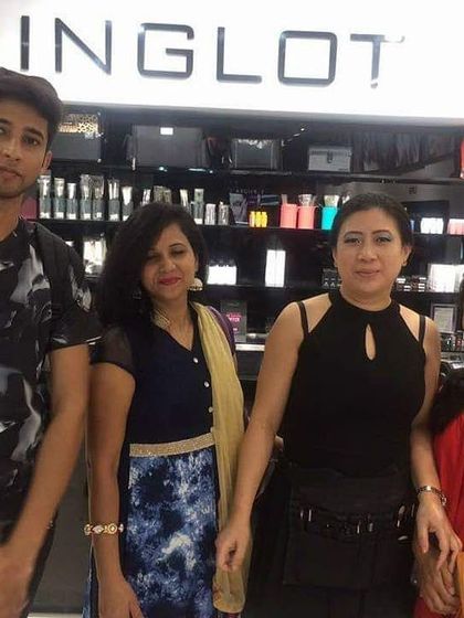 Another picture from our visit to the Inglot store. Learning about different brands and products is a key part of my curriculum.
