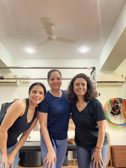 A lovely moment with clients after a session. It's a privilege to guide these strong women on their fitness journeys.