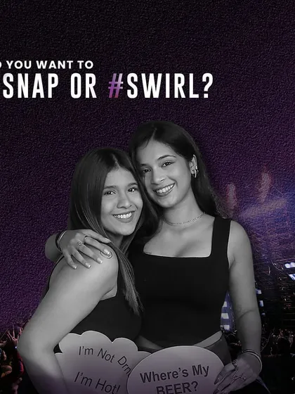 Do you want to snap or swirl? This graphic highlights our two main offerings: the Magic Mirror for instant photos and the 360 Booth for dynamic videos.