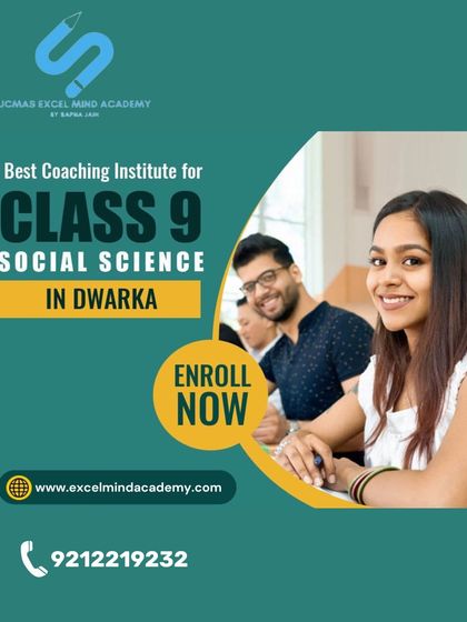 We are the top coaching institute for Class 9 Social Science in Dwarka. Our classes focus on deep concept clarity and individual attention to help students master the subject.