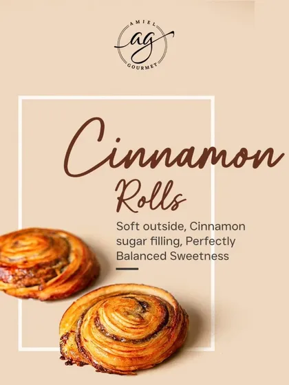 My cinnamon rolls are soft on the outside with a warm, gooey cinnamon sugar filling inside. I balance the sweetness carefully to create a perfectly comforting treat.