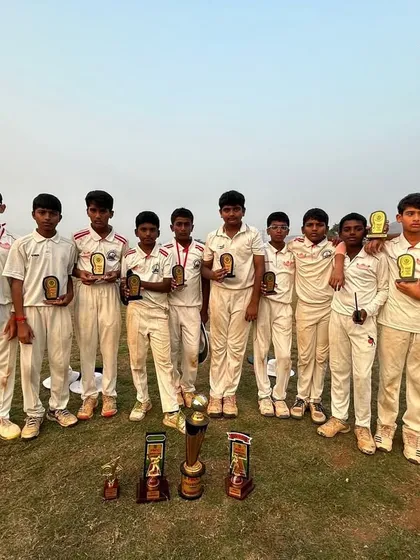 Our U-12 team with all their trophies and medals after finishing as runners-up in the Future Star Tournament.