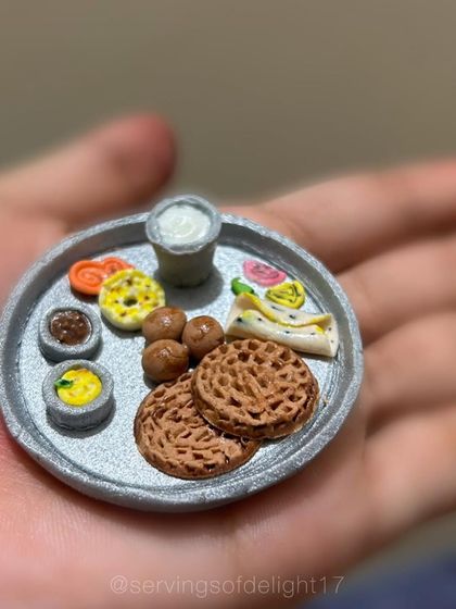 A throwback to when I participated in Cakeology, India's largest cake show. This is a miniature Rajasthani thali I made entirely out of fondant.