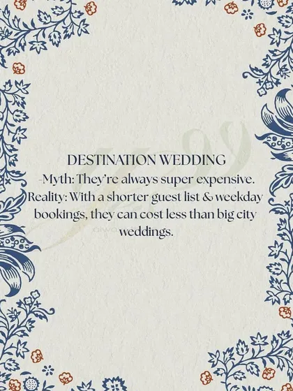 Let's bust a myth. A destination wedding doesn't have to be more expensive. With a smart guest list and off-season or weekday bookings, I can plan an exotic wedding that fits your budget.