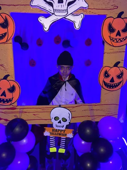 Even Dracula made an appearance at the Halloween party. This photo booth is a great way to capture all the creative costumes and fun moments.