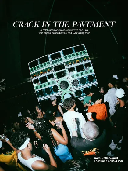 This is what it looks like when street culture takes over. Our spaces transform for high-energy events like 'Crack in the Pavement', complete with massive sound systems, dance battles, and a crowd that brings the energy.