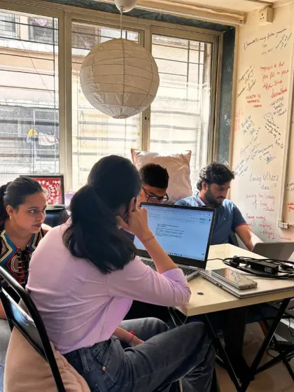 Our NMIMS interns in a work session. Their time with us was about witnessing how stories can heal and how marketing in the social sector is driven by purpose.