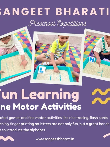 We make learning the alphabet a sensory adventure. Here, our students are developing fine motor skills and pre-writing abilities by tracing letters in a tray of rice. This Montessori-inspired activity makes learning tactile, engaging, and memorable.
