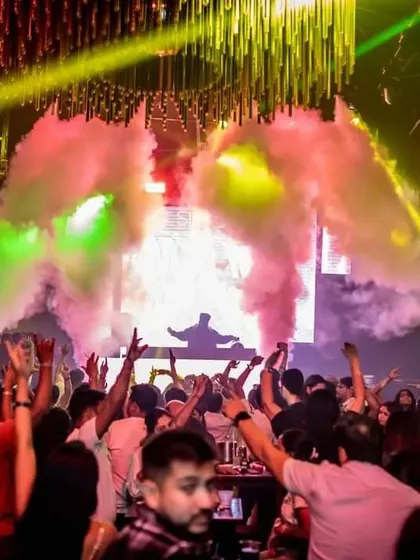 The full show experience at SinQ Nightclub. I love using smoke cannons to build atmosphere and create that 'bawaal' moment when the beat drops. It's all about creating a visual spectacle that matches the music's intensity.