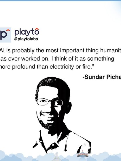 A thought from Google CEO Sundar Pichai: "AI is probably the most important thing humanity has ever worked on. I think of it as something more profound than electricity or fire."