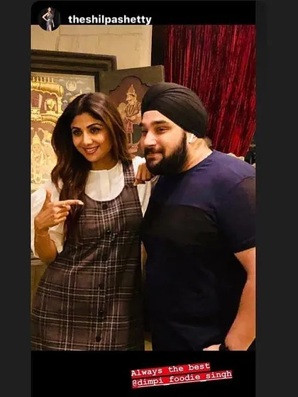 "Always the best." A screenshot of a kind story from Shilpa Shetty. This appreciation from a discerning foodie and long-time client means the world to our team.