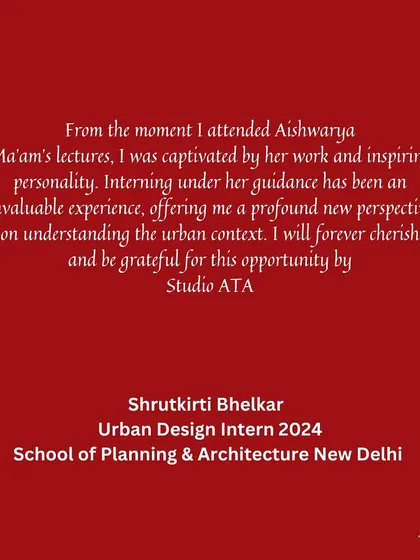 A testimonial from an Urban Design Intern who found our program offered a profound new perspective on understanding the urban context. It is gratifying to know our lectures and guidance inspire future architects.
