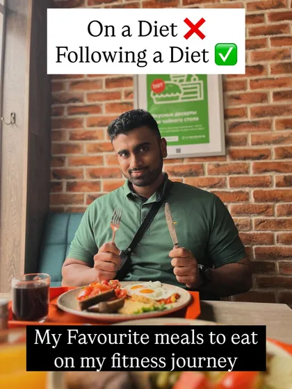 The right mindset is "following a diet," not "being on a diet." This carousel shows some of my favorite meals that I enjoy as part of my fitness journey.