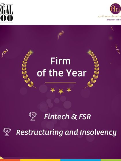 This award graphic from Legal 500 celebrates our top firm awards in the critical areas of Fintech and Restructuring, showcasing our specialized expertise.
