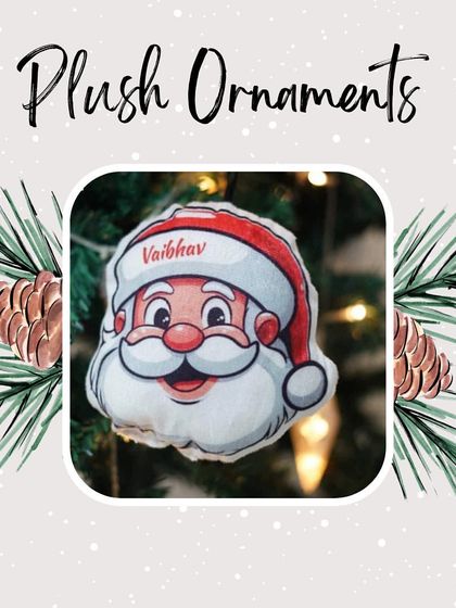 Our Santa plush ornament is a soft and cuddly addition to your holiday decor.