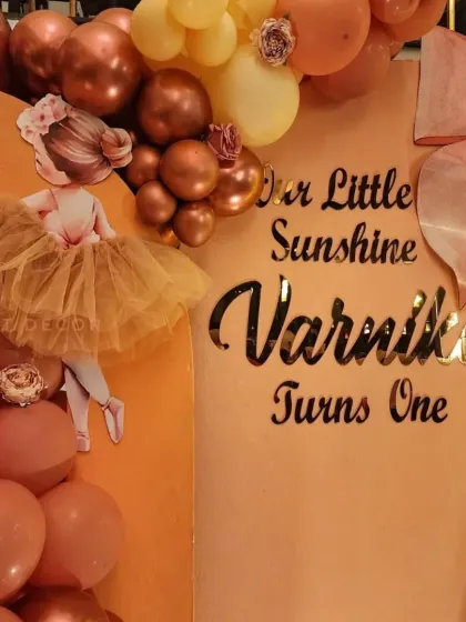'Our Little Sunshine' - a personalized detail from our ballerina-themed first birthday party for Varnika.