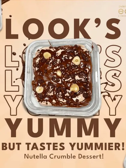Looks yummy, but tastes yummier! Our Nutella Crumble Dessert is a fan favorite for a reason.