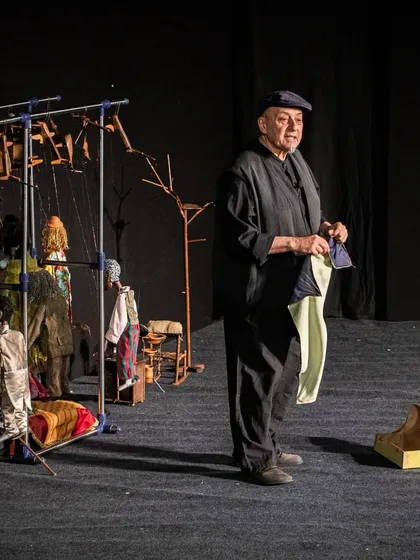 The puppeteer of 'Il Fil'armonico' takes a bow, a humble artist who has just shared a piece of his soul through his puppets.