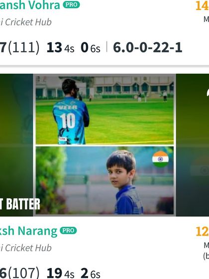 Two centurions are better than one. Proud of both Laksh Narang (126) and Saiansh Vohra (107) for their brilliant innings.