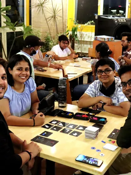 A game of 'Project L' brings this group together. It's a fast and fun puzzle game that's always a hit at our meetups.